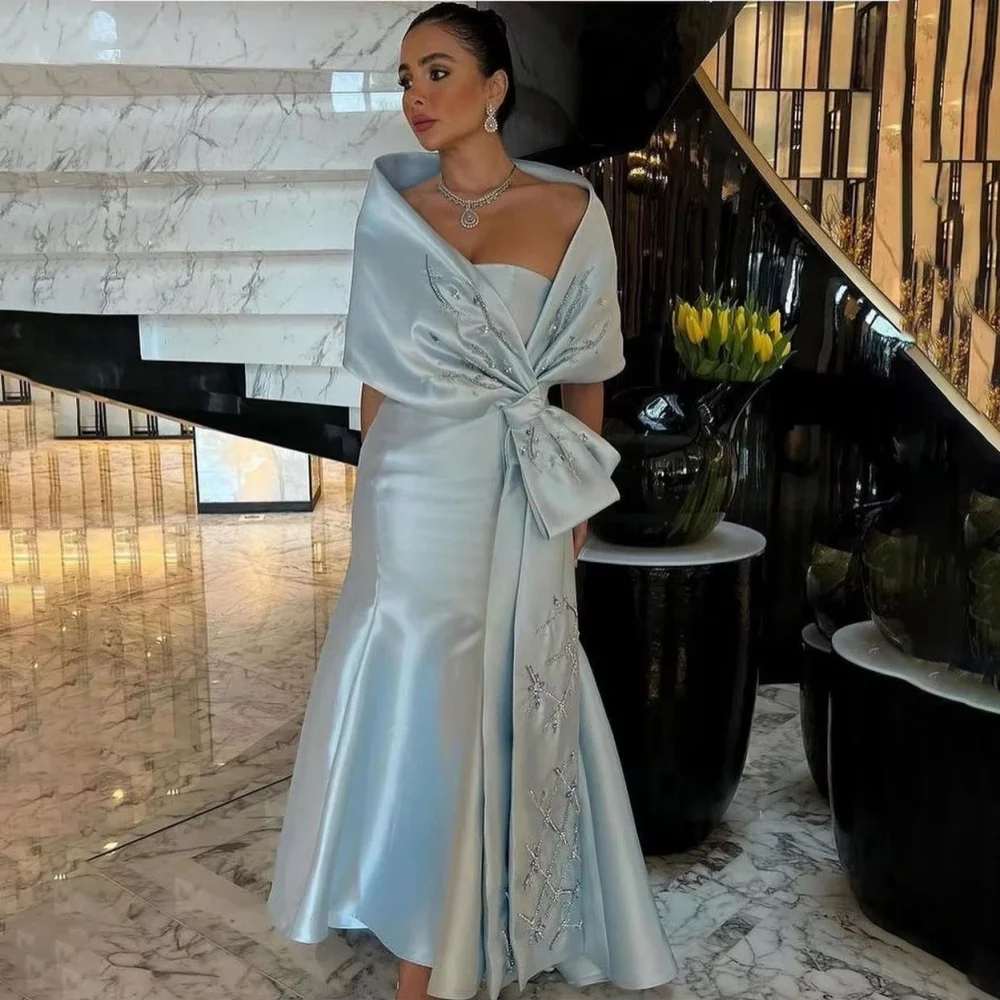 تخصيص رائعة Ruched الديكور المرأة حفلة موسيقية فستان قبالة الكتف الساحرة حورية البحر فستان الحفلات القوس المرأة ثوب مسائي #3