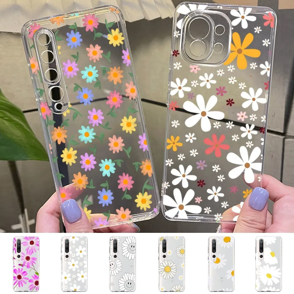 Fashion Fresh Little Daisy Flower Phone Case For Samsung S 20 21 22 23 for Redmi Note7 8 9 10 for Huawei P20 30 40 Clear Case