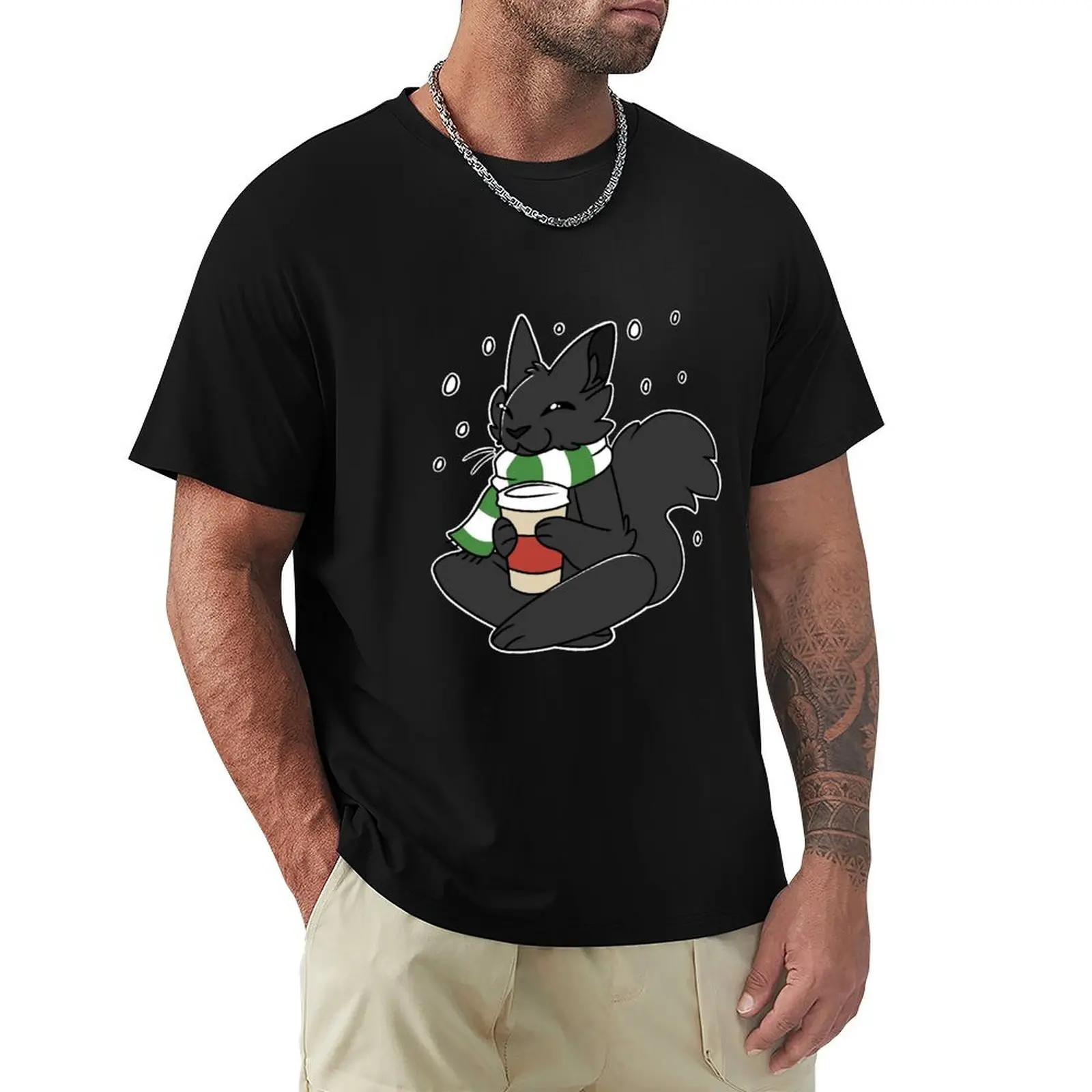 

Coffee Cat T-Shirt Short sleeve tee Blouse plus size men clothing