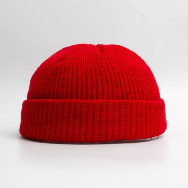 2025, gestrickte Wintermütze für Jungen und Mädchen, einfarbig, hält warm, mit Schlaufe, kleine Beanie-Mützen, hält den Kopf warm, Wintermützen, Gelb, Rot – Detail 4