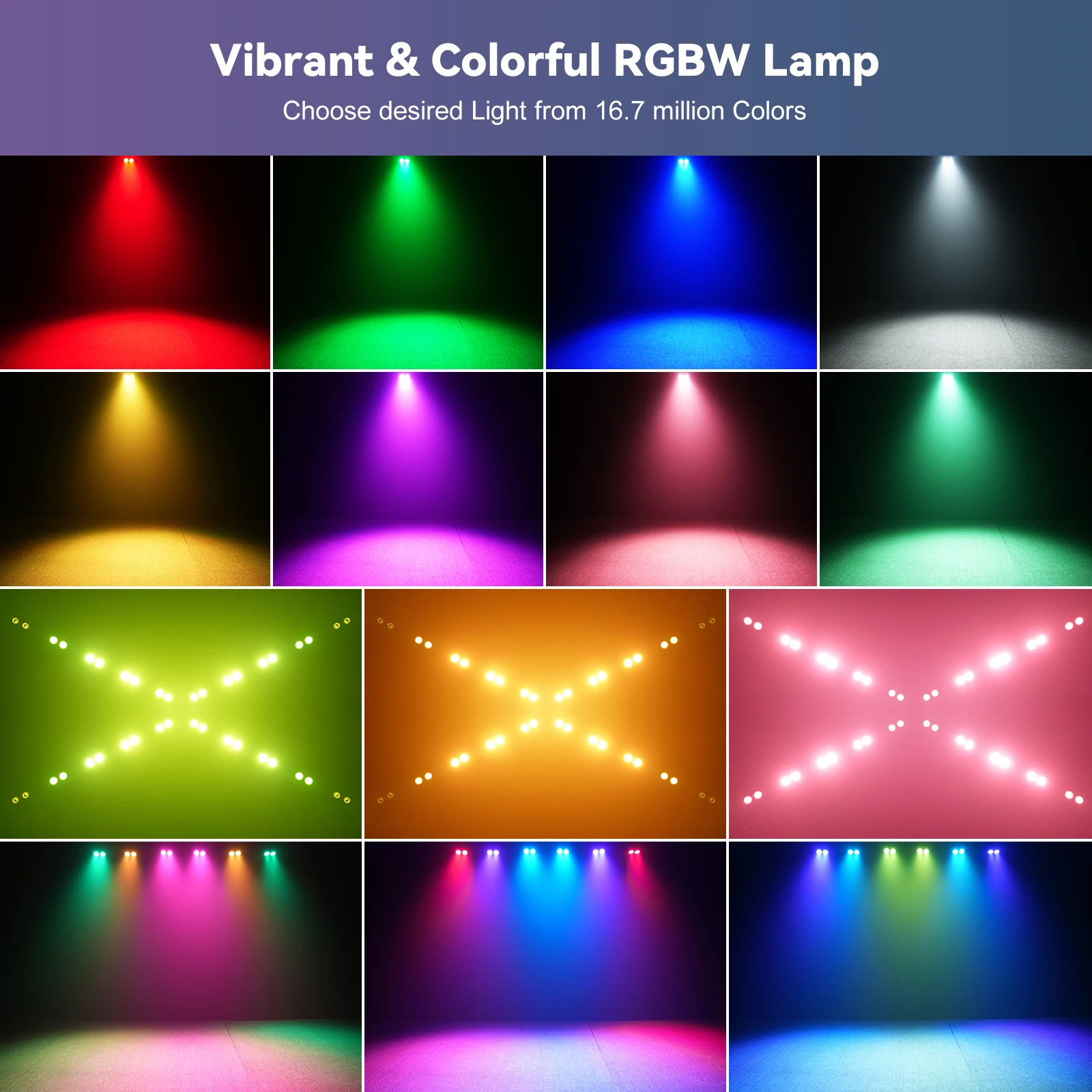 Yiflamefly 4Pcs 180W RGBW COB LED Dyeing Par Light Controlled by DMX512 Sound Activated Ideal For Bars Birthday Parties Clubs