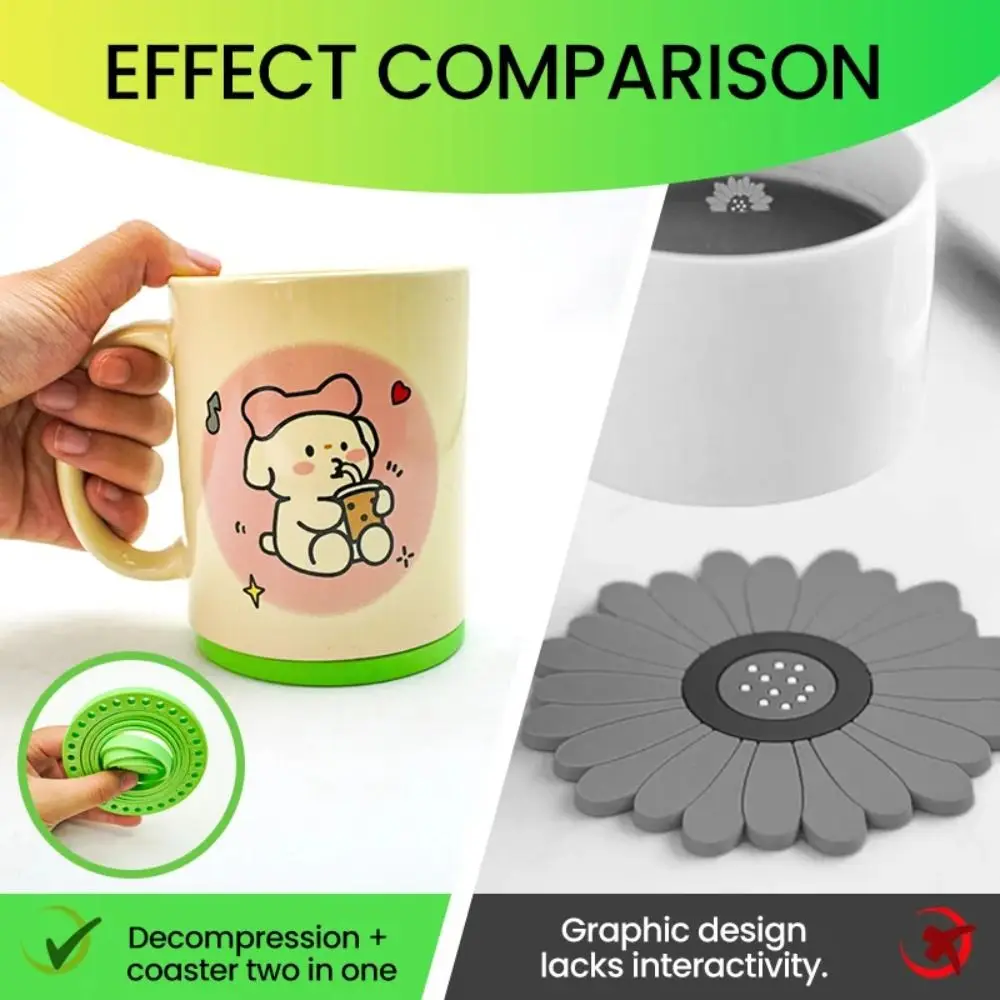 Multi-layer Ring 360° Rotating Coaster Removable Coffee Cup Creative Coaster Heat Insulation Universe Depressed Relief