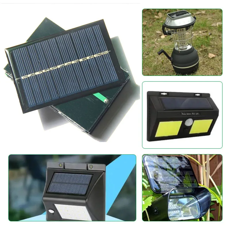 Mini Panel Solar de 0,6 W y 6V, células de energía epoxi de polisilicio, cargador Solar DIY de 90x60MM para Parque, patio, luz nocturna, 10 piezas