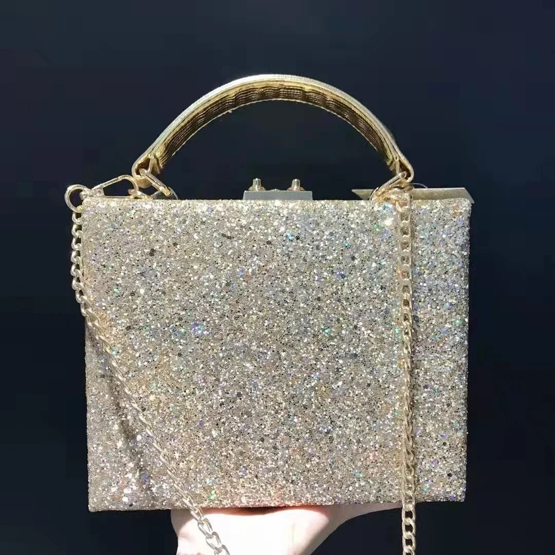 

Gold Color Bling Clutch Bag Women Dinner Party Wedding Bridal Evening Purses Banquet Cocktail Big Size Birthday Handbags