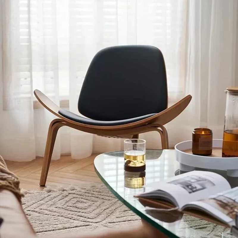 Airplane Chair Smile with Leather Triangle Shell Chair