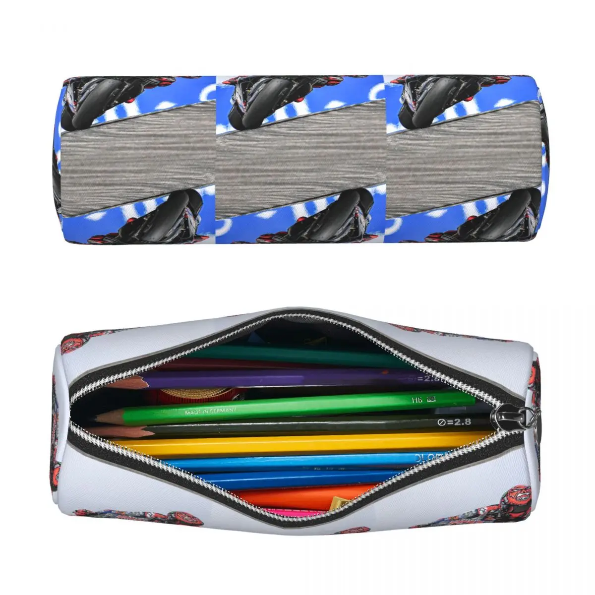 Fabio Quartararo French Motorcycle Racer Pencil Case for Boys Girls School Cylinder Pen Box Pencil Bag Pencil Pouch