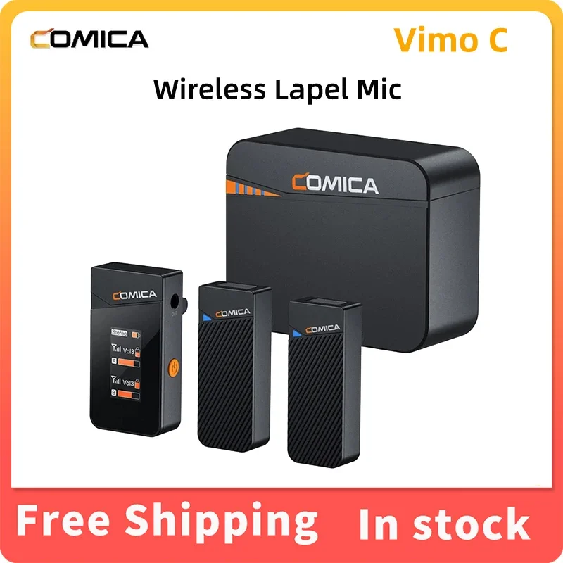 Comica Vimo C Professional 2.4G Dual-Channel Mini Wireless One Click Noise Cancellation Microphone For Camera,Phone And Computer