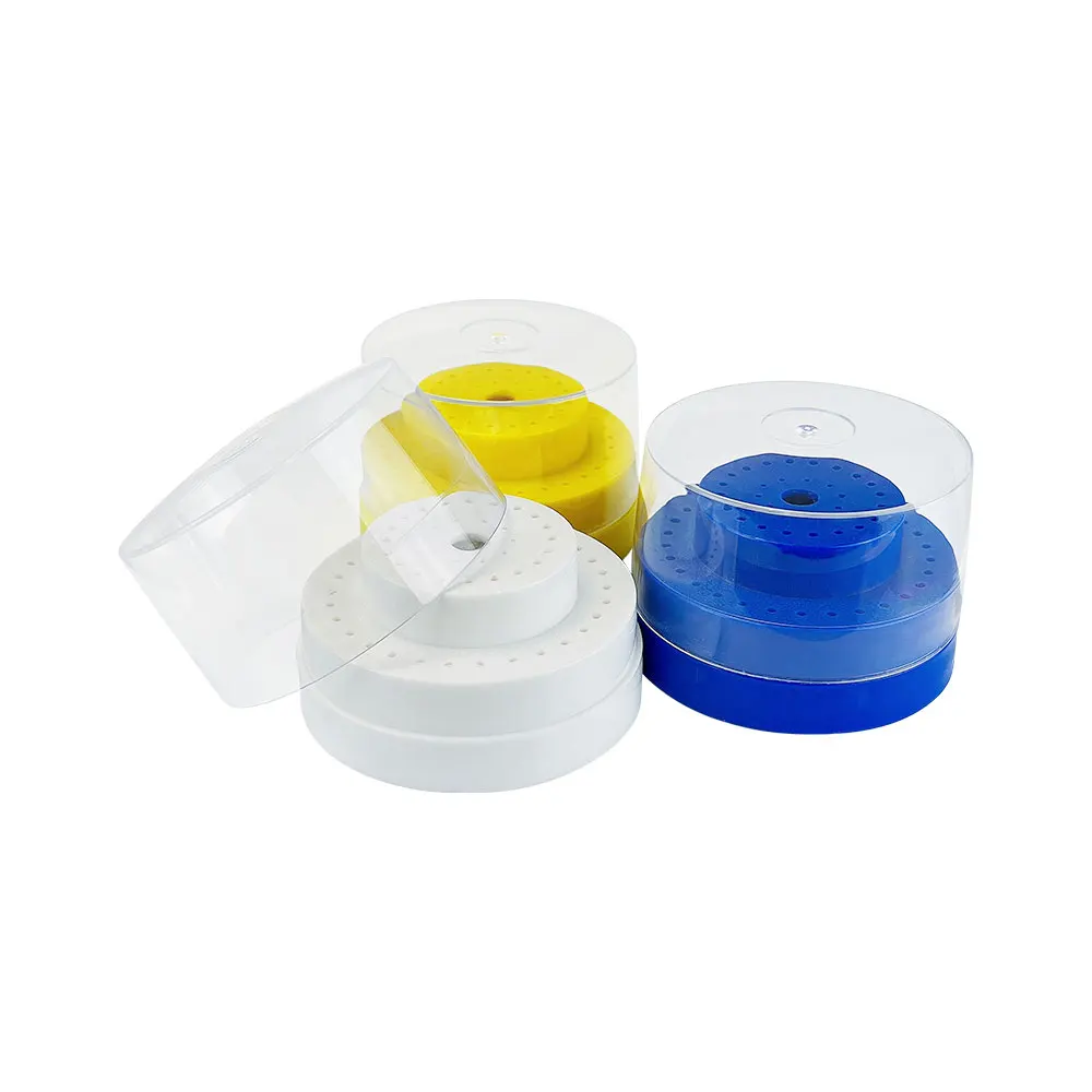 Boîte à fraises dentaires en plastique, support de placement de forets diamantés, fraises en carbure de désinfection, étui de nuit dentaire, 60 trous