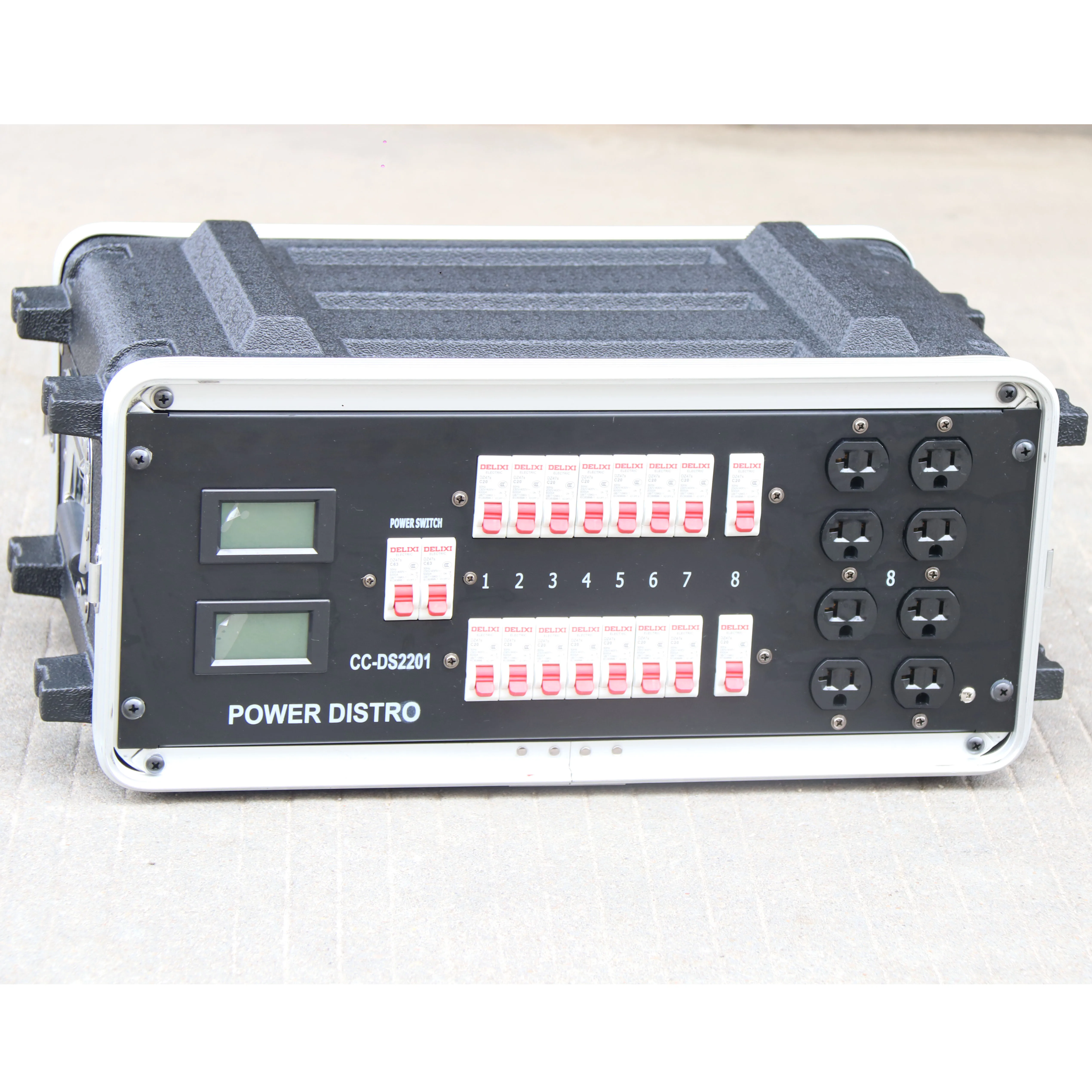 2026 4.  US 4U Edison Power Rack 200A Camlock Input Supply with 28*Edison L21-30 Output with Breaker Power Distro Box for Stage