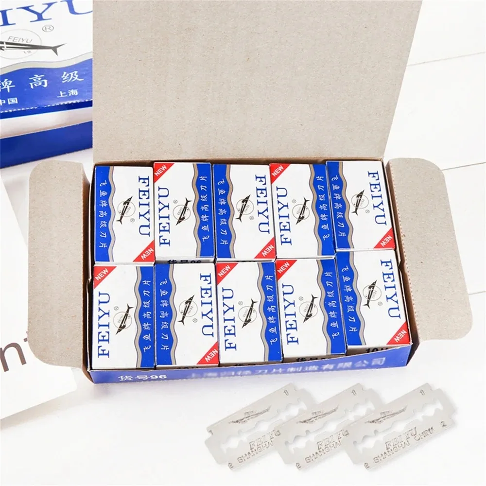 50 قطعة الفولاذ المقاوم للصدأ حافة مزدوجة شفرات حلاقة الرجال الحلاقة للحلاقة الرجال شفرة المهنية الحلاق الحلاقة أداة تهذيب اللحية #3