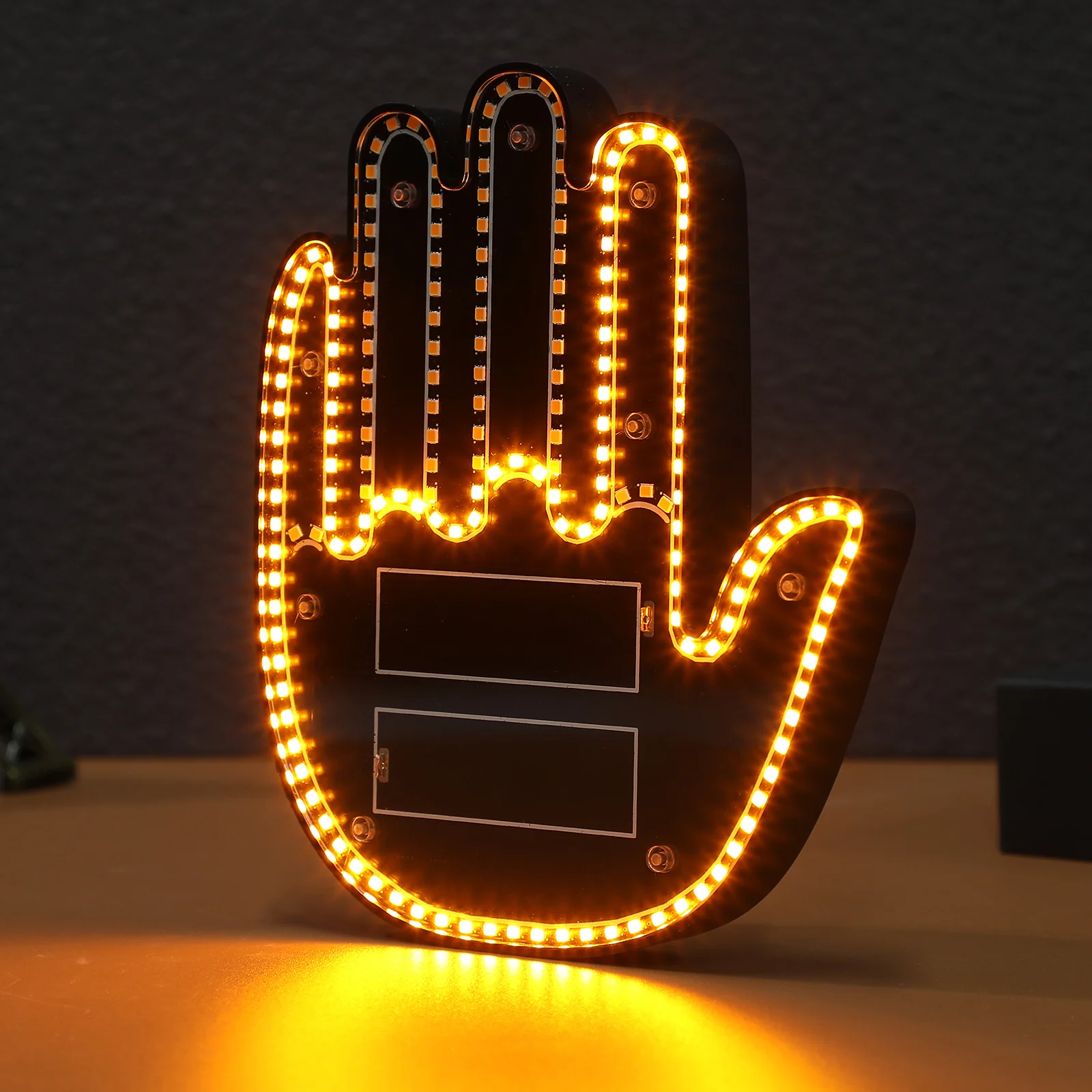 Finger Lights Car Palm Show Your Gesture LED Sign Window Truck Accessories For Men Hand Man