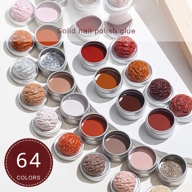 

64 Color Nail Gel Solid Nail Polish Glue Ice Cream Texture Nail Glue Pat-glue Blend Gradient Paint Filling Glue Art Tools