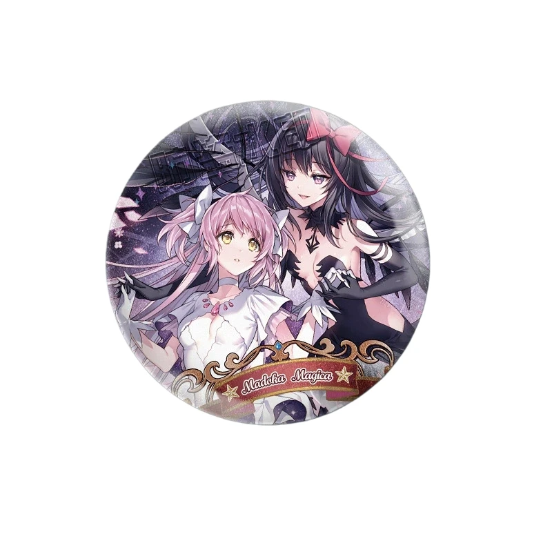Puella Magi Madoka Magica Figure Kaname Madoka Metal Badge Akemi Homura Backpack Ornament Pins Toy Anime Peripherals Gifts