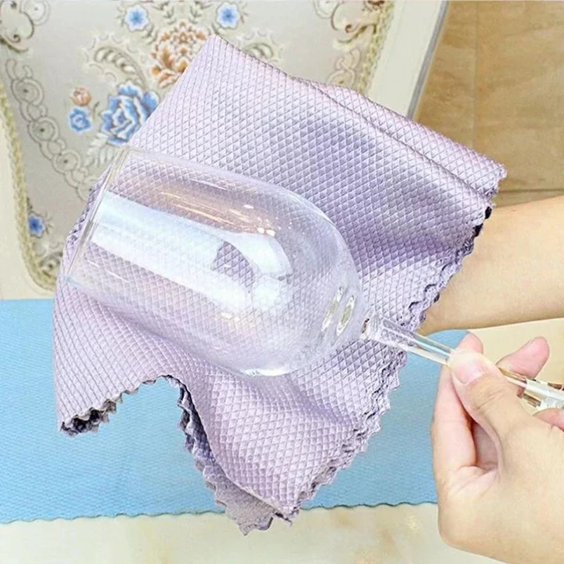 1PCS Microfiber Washing Dish Cloth Cleaning Towel Super Absorbable Window Glass Cleaning Cloth Kitchen Anti-grease Wiping Rags