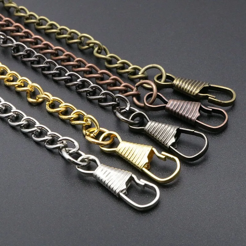37cm Vintage Pocket Watch Fob Chain Denim Style Electroplated Metal Link Replacement Hanging Accessory for Antique Pocket