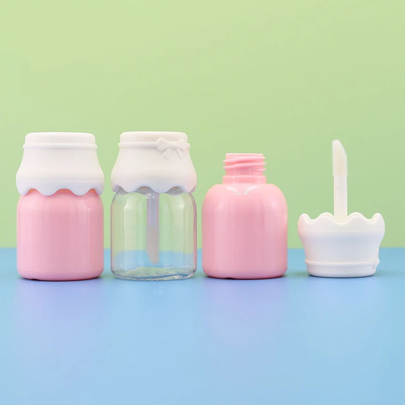 8 ミリリットルミルクボトルかわいいリップグロスチューブ透明ピンク空ボトル唇釉薬サンプル容器化粧包装材料旅行