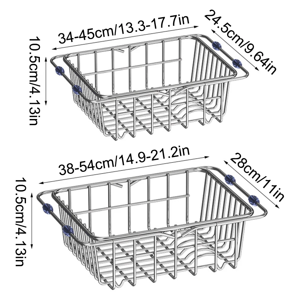 الفولاذ المقاوم للصدأ تلسكوبي بالوعة استنزاف الرف عدم الانزلاق تجفيف الأطباق المطبخ الحمام كونترتوب المنظم رف للاستخدام المنزلي