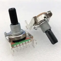 2 Piece 161 Type Old Style Amplifier Volume Potentiometer Single Row 6 Pin B100K B50K B20K B10K A10K Flower Shaft 15MM And 20MM