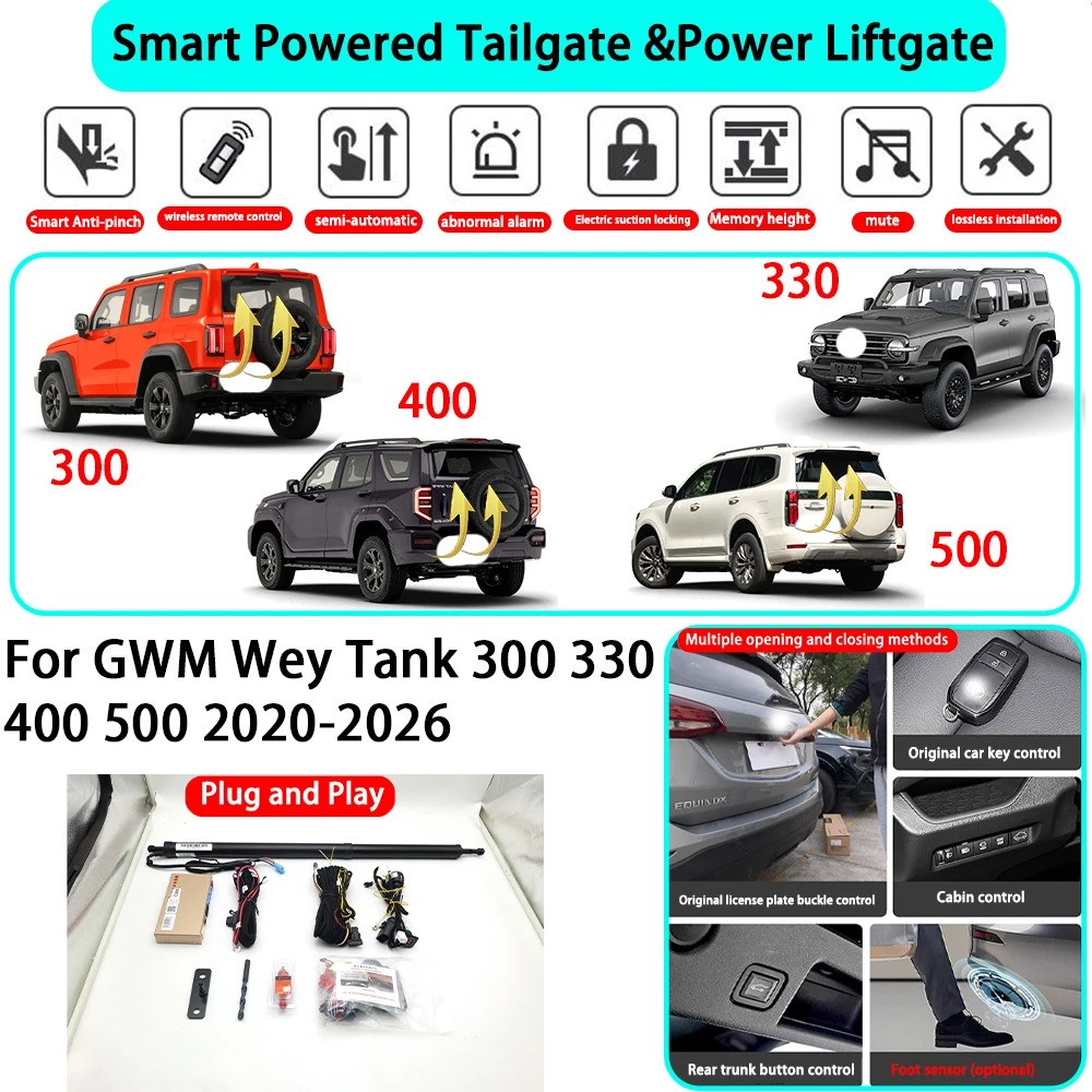 

﻿for GWM Wey Tank 300 330 400 500 2020-2026 OEM Smart Automatic Powered Tailgate Electric Power Tailgate Lift Kit Key Close ﻿