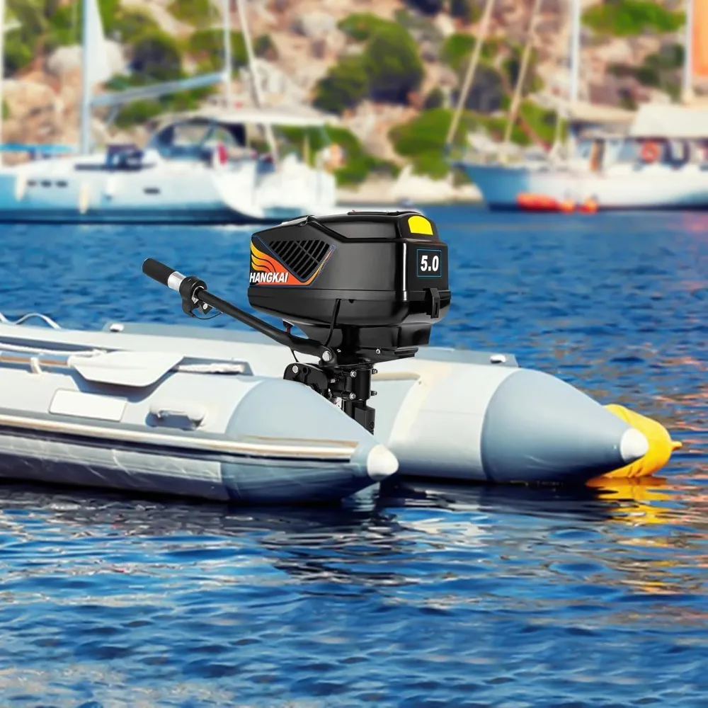 

Electric Outboard 5HP 1200W Outboard Motor Short Shaft Rubber Boat Fishing Boat Kayak Engine with 180 ° Rotatable Bracket