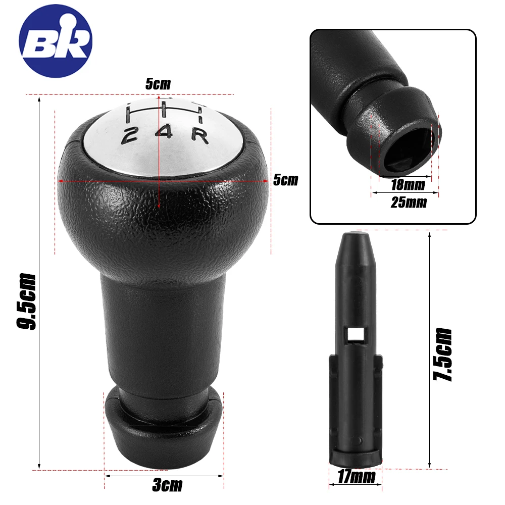 Accesorios para coche, pomo de cambio de marchas de 5 velocidades para Peugeot 206, 207, 307, 308, 407, Citroen C4L, C2, C3, C5, Interior automotriz