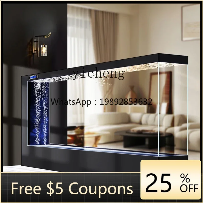 

А1 гостиная от пола до потолка аквариум бытовой ультра-белый стеклянный экран перегородка золотая рыбка тропический аквариум