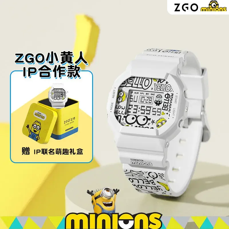 ZGO Minions-reloj deportivo sencillo para hombre y niña, cronógrafo electrónico de Graffiti, resistente al agua