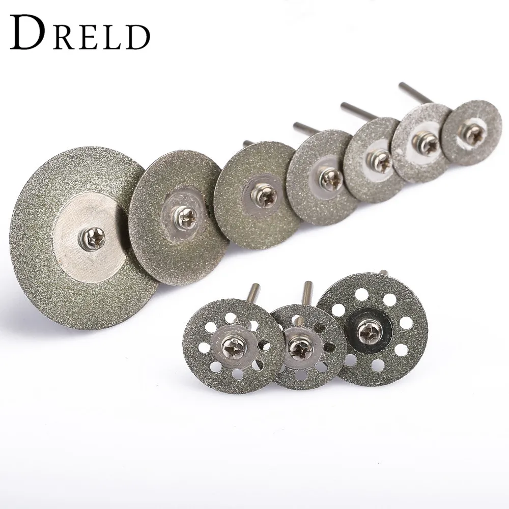 

10PCS Dremel Accessories Diamond Cutting Discs Saw Blade +2.35mm Mandrel for Electric Grinder Cutter Wheel Discs for Rotary Tool