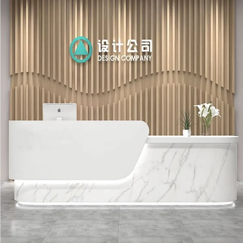 

Simple arc-shaped Reception Desks company indoor clothing Reception Desks store beauty Office Furniture receptie ZY40JDT