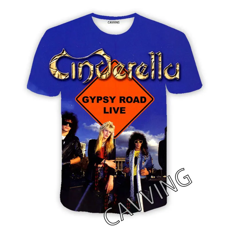 Popular Cinderella Rock TShirt 3D printing Tshirt Summer Men Short sleeve Kids Hip Hop Top Oversized Harajuku Unisex Tees