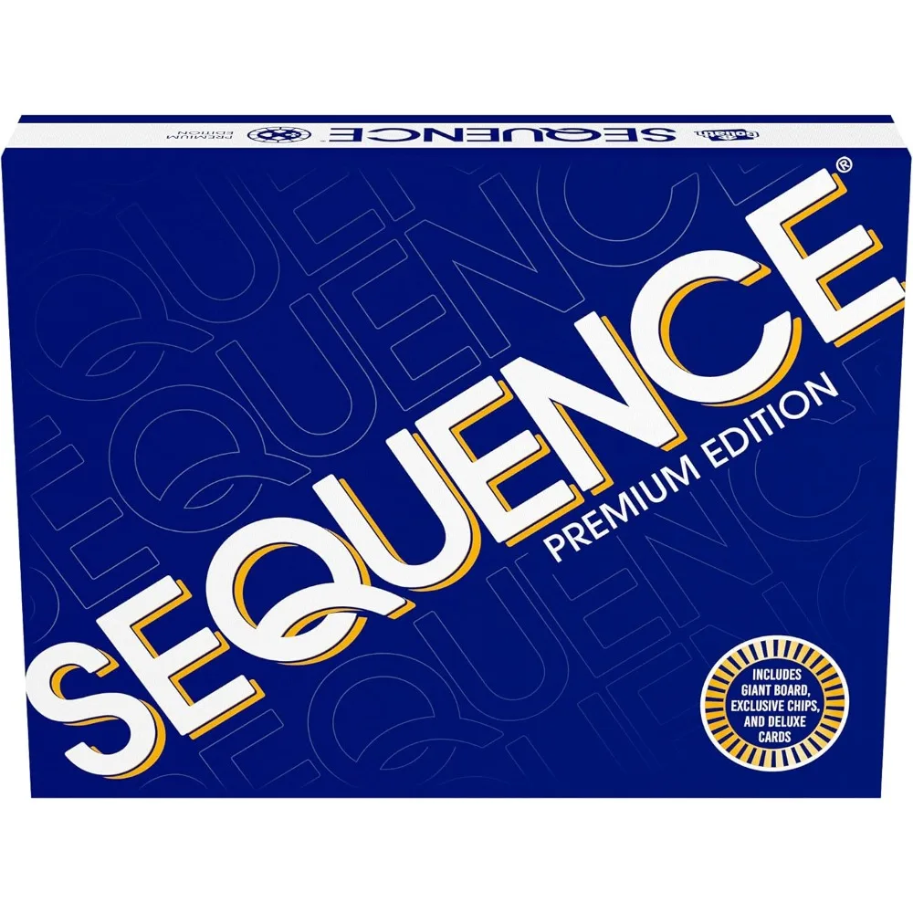 Sequence Premium Edition, Beeindruckendes Set mit Riesenspielbrett, Exklusiven Chips und Deluxe-Karten von Goliath, Blau, für Kinder ab 7 Jahren