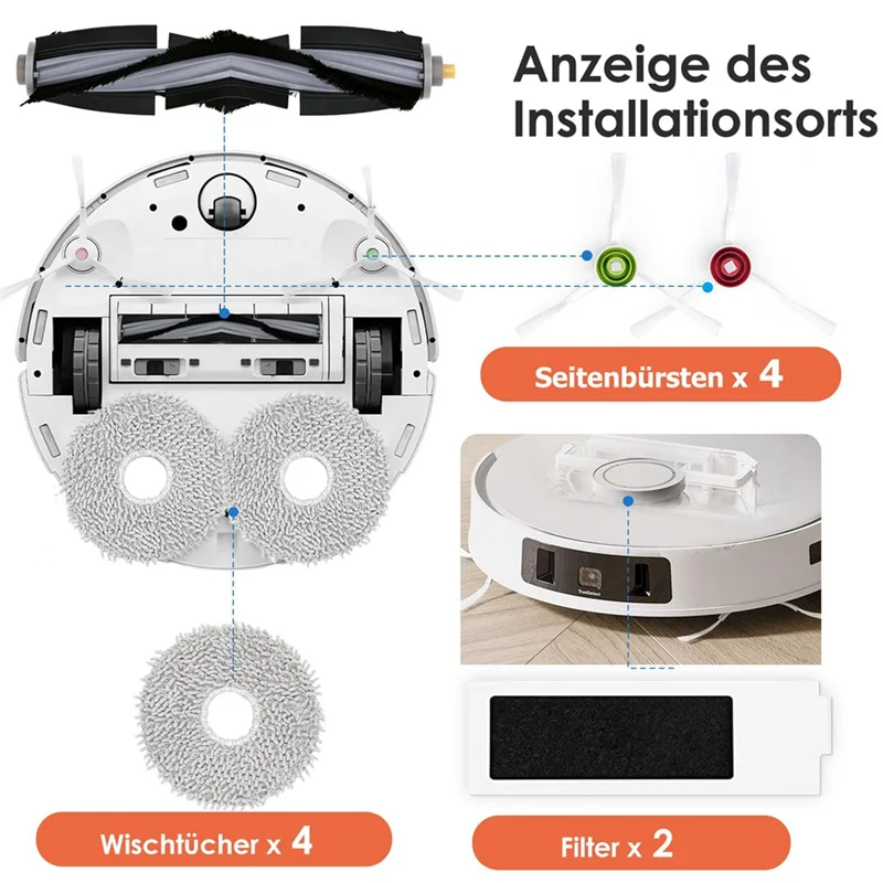 

AC23-Accessory Kit For ECOVACS DEEBOT T20 OMNI / T20e OMNI Robot Vacuum Cleaner, Dust Bags, Mop Cloths, Main Brush, Filters