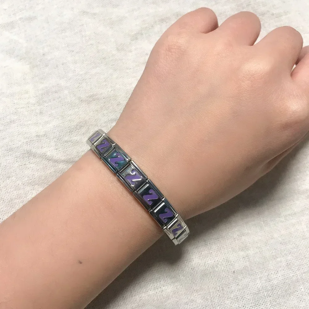 1Pc Multiple Colors 26 English Letters Italian Charm Fashion Links Fit 9mm Bracelet Stainless Steel DIY Jewelry Making Wholesale