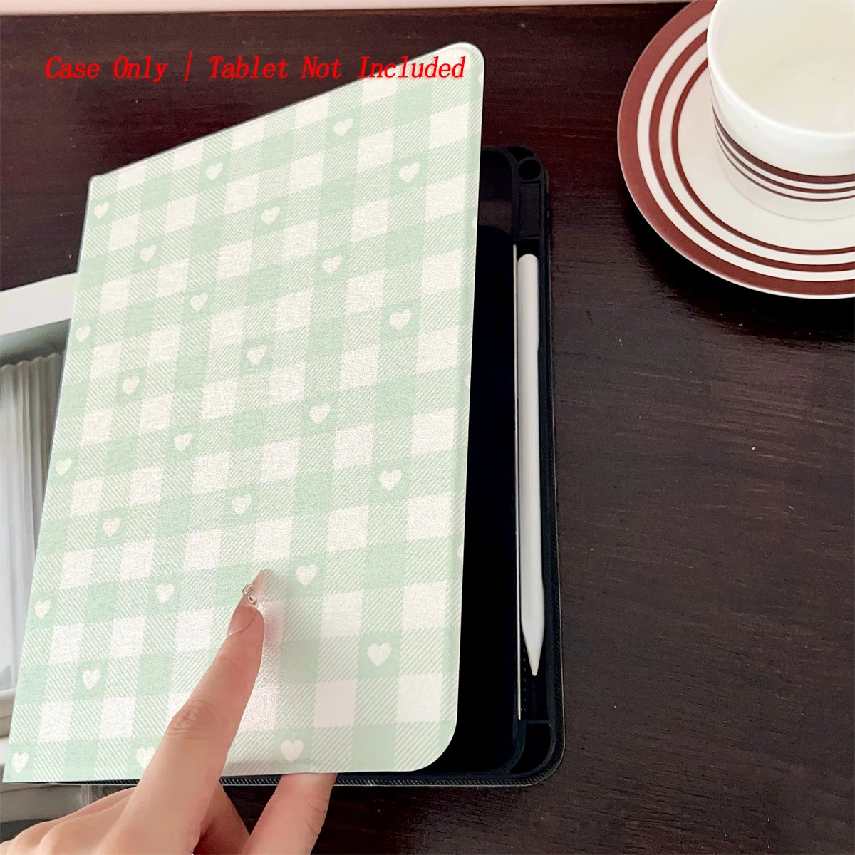 حافظة كمبيوتر لوحي ريترو خضراء مربعة لجهاز iPad 11th/10th 10.9 Air 5 Pro 11 Mini 5 |   غطاء فوليو مضاد للسقوط مع عرض ساخن للنوم التلقائي