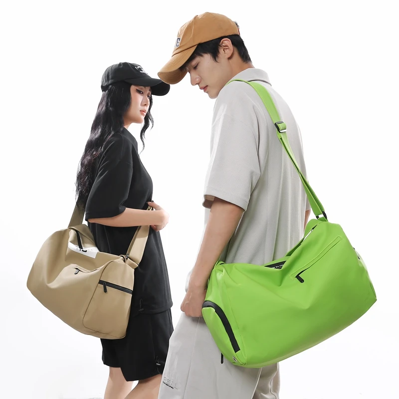 

Unisex Travel Duffle Bag Large Capacity Casual Exercise Bag Waterproof with Shoe Compartment Solid Color Simple Outdoor Bag