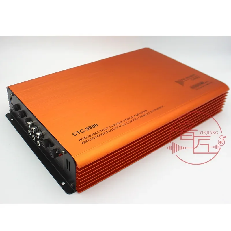 New 9800W Car Audio Power Amplifier High-power Aluminum Alloy 12V Car Four-way Power Amplifier 4 Sounds