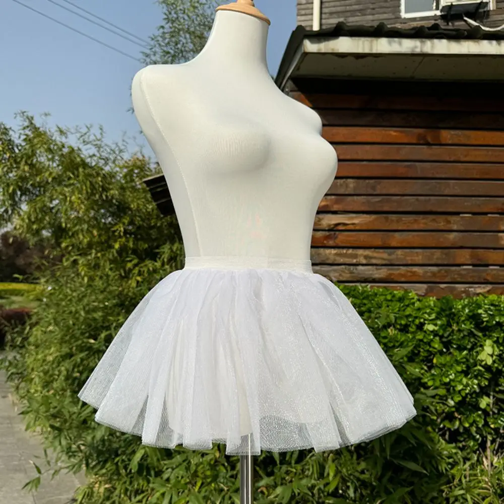 Elegant 4 Layer Lolita Petticoat 30/35/40/45cm White Fluffy Bottoms Skirt Support Ruffled Soft Cosplay Crinoline Summer