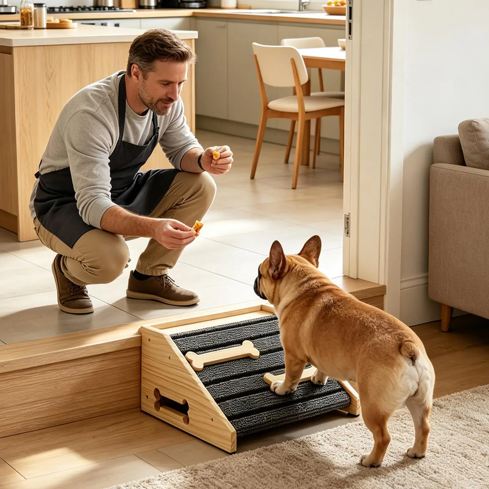 Stair Ramp For Dogs Anti-slip Portable Wedge Slopes 2 Pieces Dog Stair Helper Ramp For Senior Short-Legged Pets Indoor Outdoor