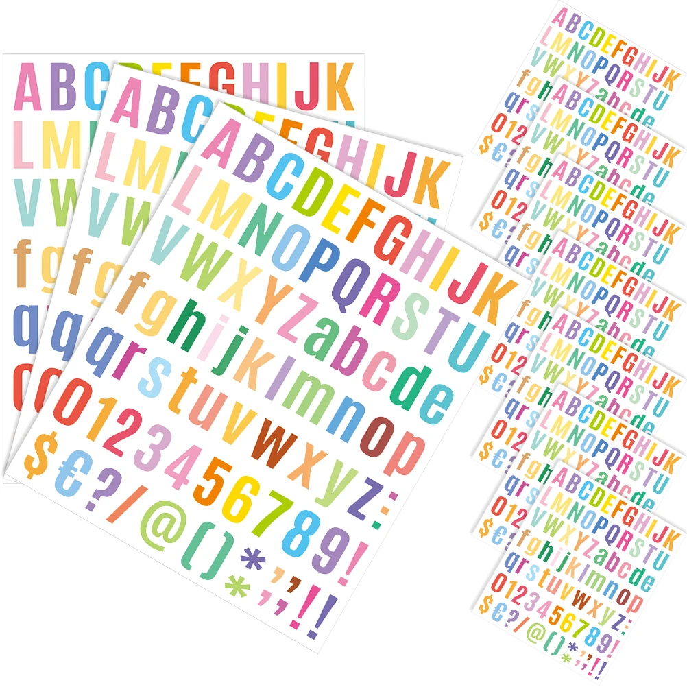 Colorful Numbers Letters Stickers Alphabet Labels Scrapbooking Decals for Bags Cards Envelopes Vinyl Letter Number Labels