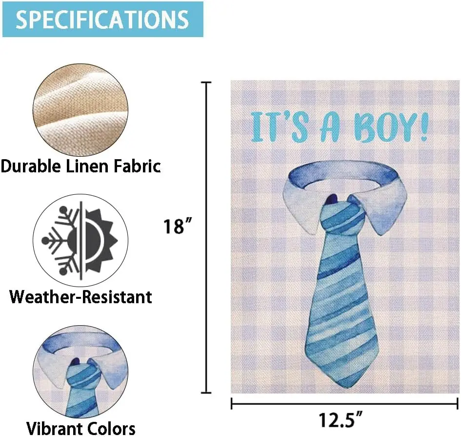 It's a Boy Garden Flag 12.5x18 Double Sided Outside,Baby Shower Newborn Gender Reveal Lawn Decorative Flag UUL EEZ