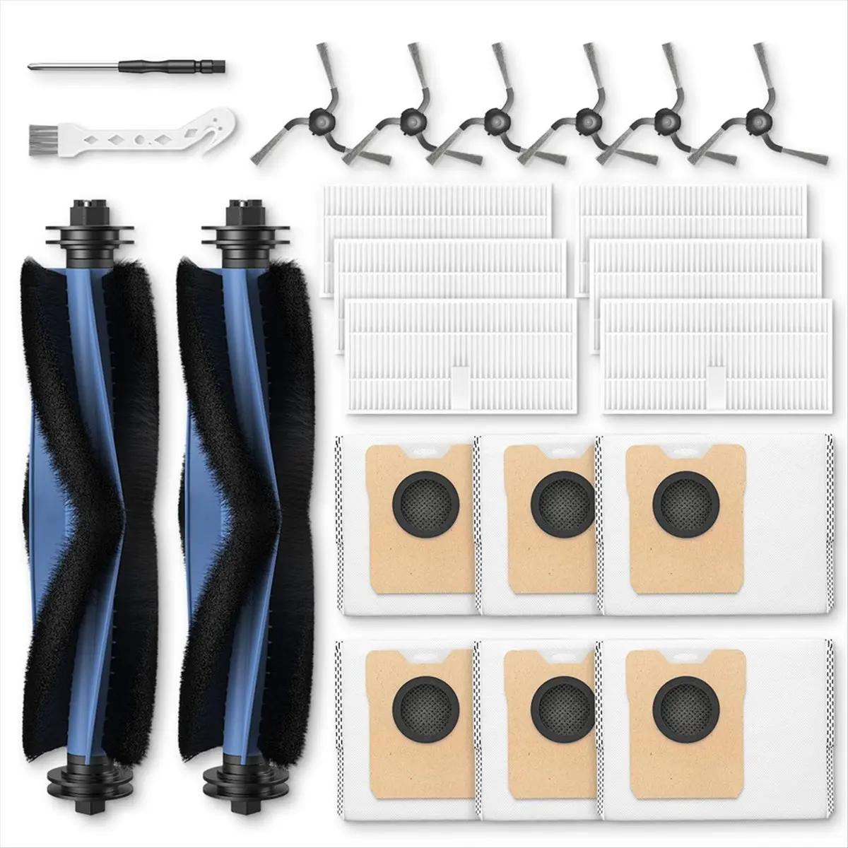 

A39M!! Accessories for Eufy C10 Robot Vacuum, Replacement Parts Include Main Rolling Brush,Filter, Side Brush, Dust Bag