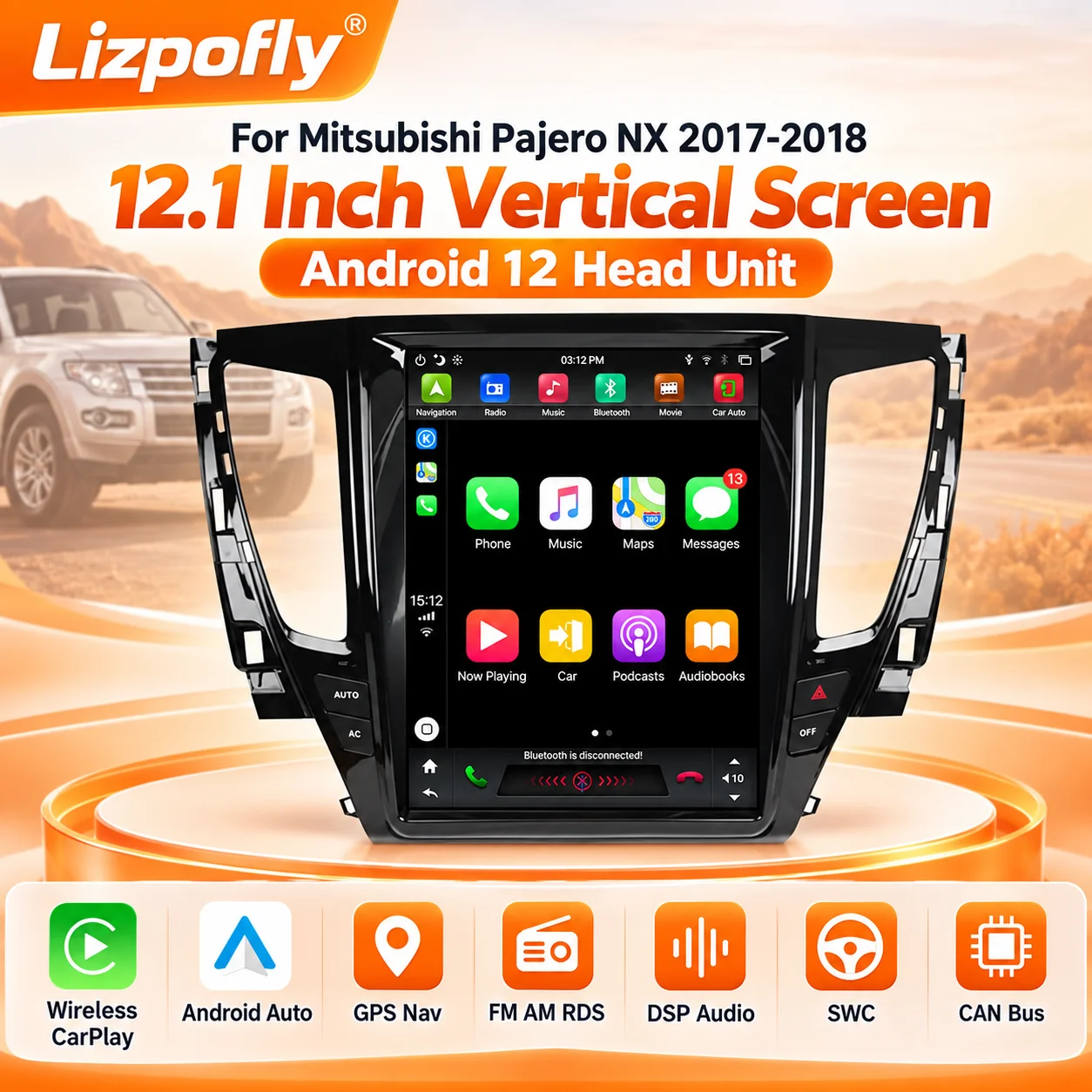 Lizpofly for Mitsubishi Pajero NX 2017-2018 12.1