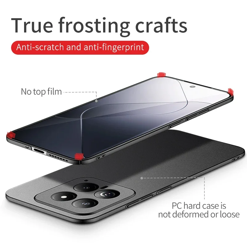 For Xiaomi Mi 14 Hard PC Shockproof Cover Lightweight Ultra Slim Matte Case For XIAOMI Mi14 Mi 14 14T 13 13T Pro Lite 5G Covers