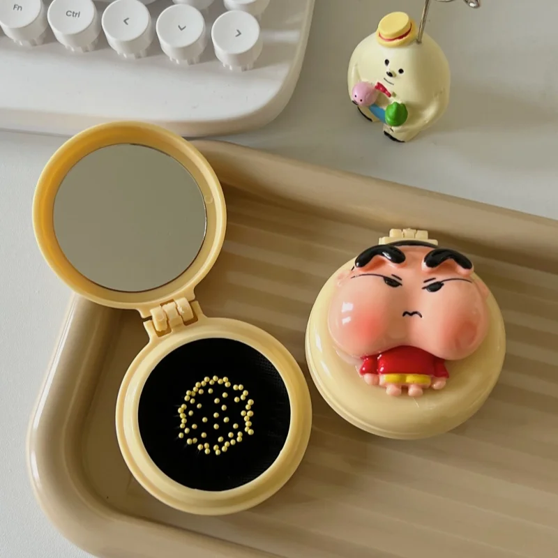 Crayon Shin-Chan Air Anime periférico Kawaii cojín masaje peine plegable lindo limpieza Airbag peine maquillaje para el hogar regalo