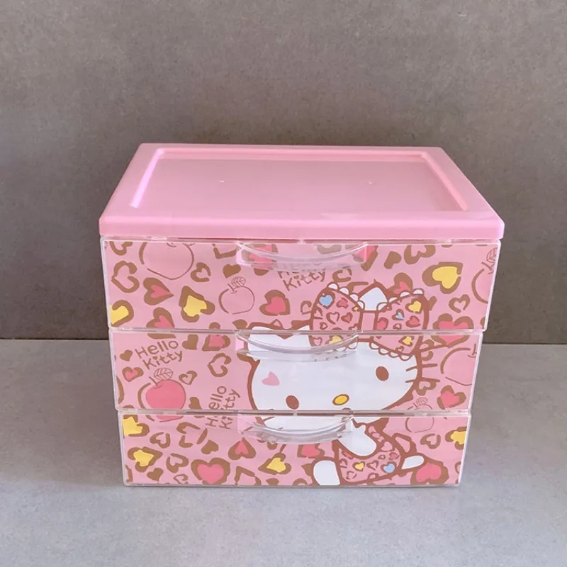 

Hello Kitty Desktop Drawer Storage Box Kawaii Cartoon Women Accessories Bedroom Decoration Desktop Ornaments Girl Gift Wholesale