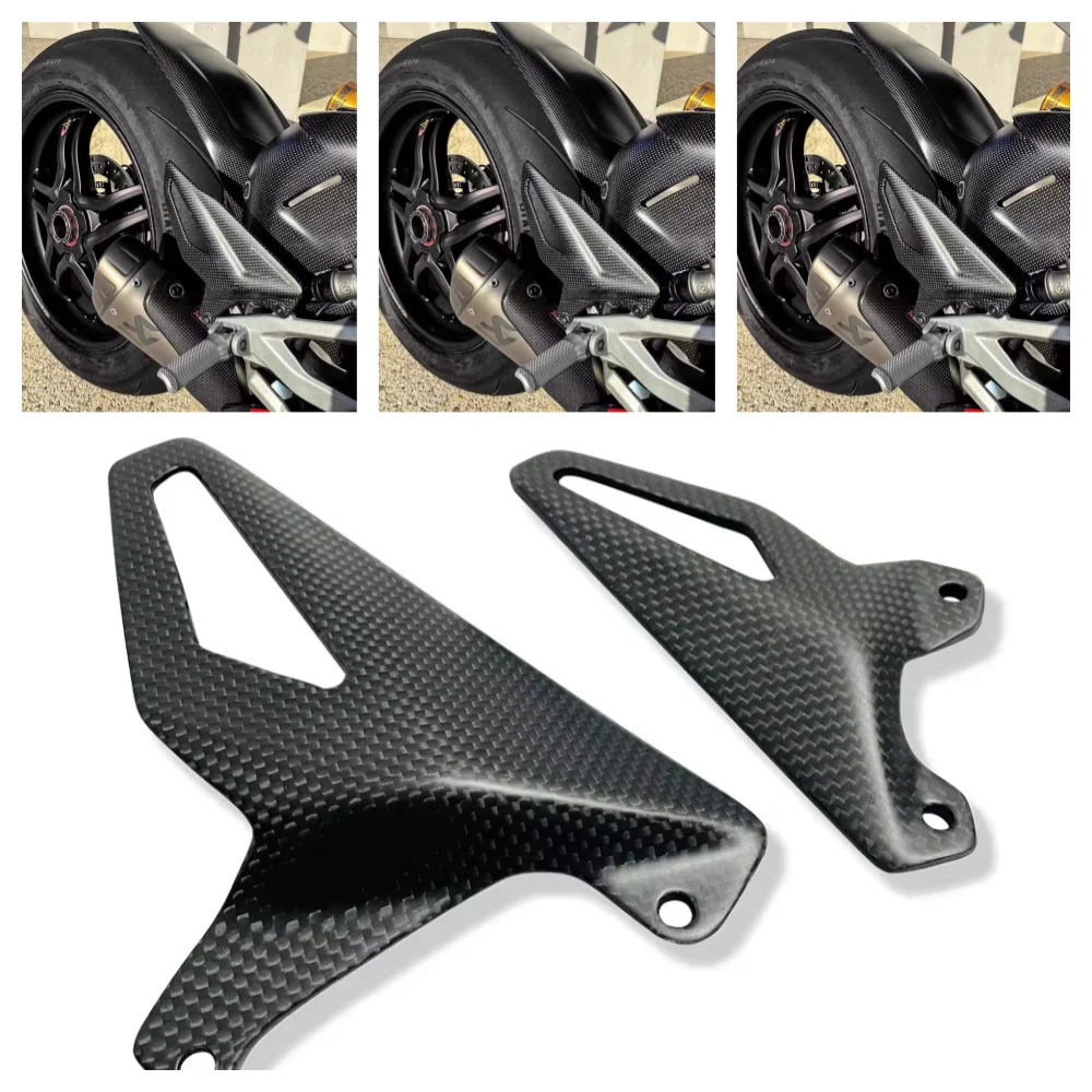 

For DUCATI Panigale V4/S/R Streetfighter V2 V4/S 2018-2024 Carbon Fiber Moto Pedal Guard Rear Pedal Guard Heel Plate Decorative