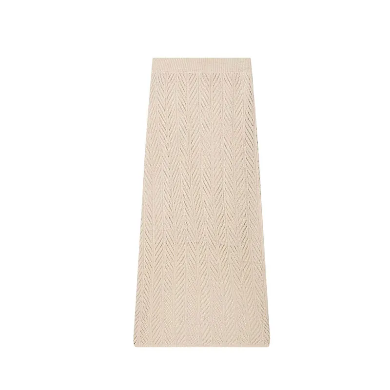 TAFAFXY 2026 Spring Women Sets Long Sleeve O-Neck Shawl Hollow-out Knitted Pullovers Loose Sweaters Midi Skirt Casual Suits image 5