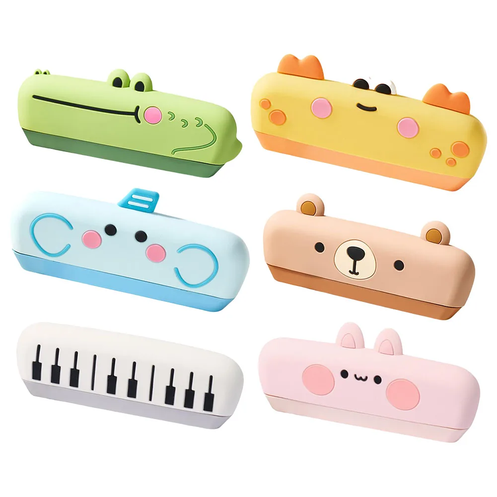 16 Holes Harmonica Random Color Kids Educational Toy Clear Sound Production Colorful Pattern Lightweight Design
