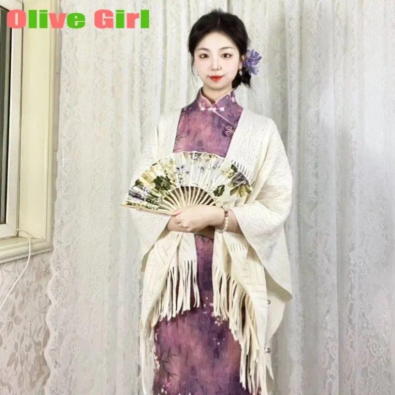 فستان شيونغسام من الدانتيل الأرجواني تشيباو أنيق بطباعة حلوة شيونغسام الراقية مع ملابس نسائية صينية تقليدية رائعة