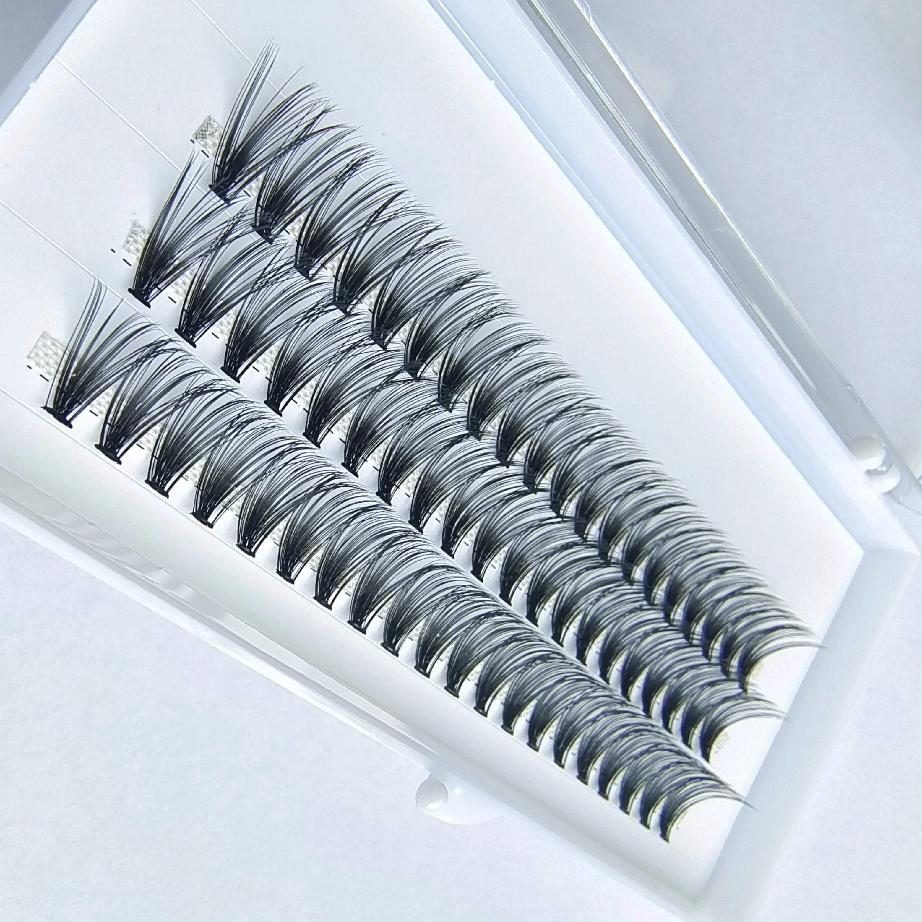 handmade lahes 10D20D30D for makeup invidual eyelashes clusters bunches silk lashes by korea makeupartist